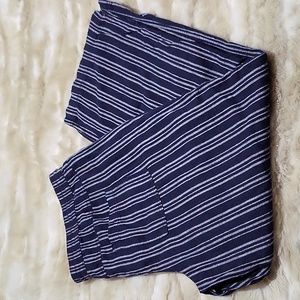 New SONOMA Woman’s Mid Rise Pants Linen-Blend NWT Size XXL Navy/White Stripe